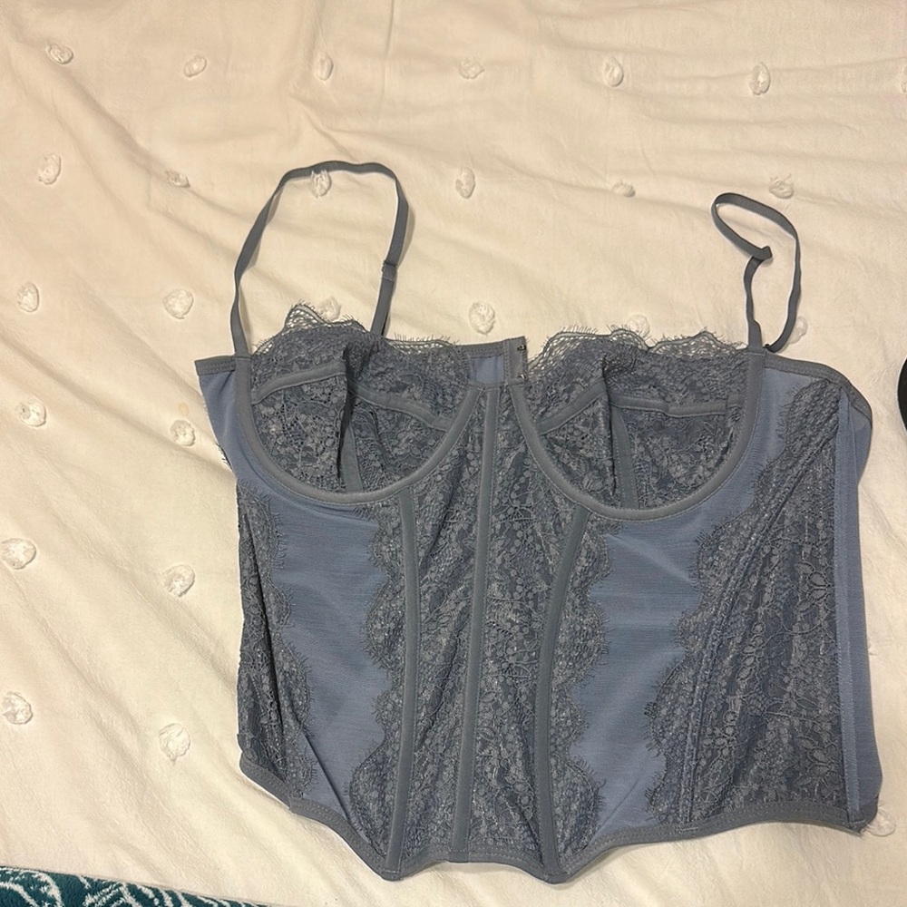Urban Outfitters Out from Under Modern Love Corset Blue Size Large